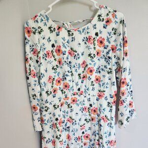 Loft light blue floral mini dress 6P